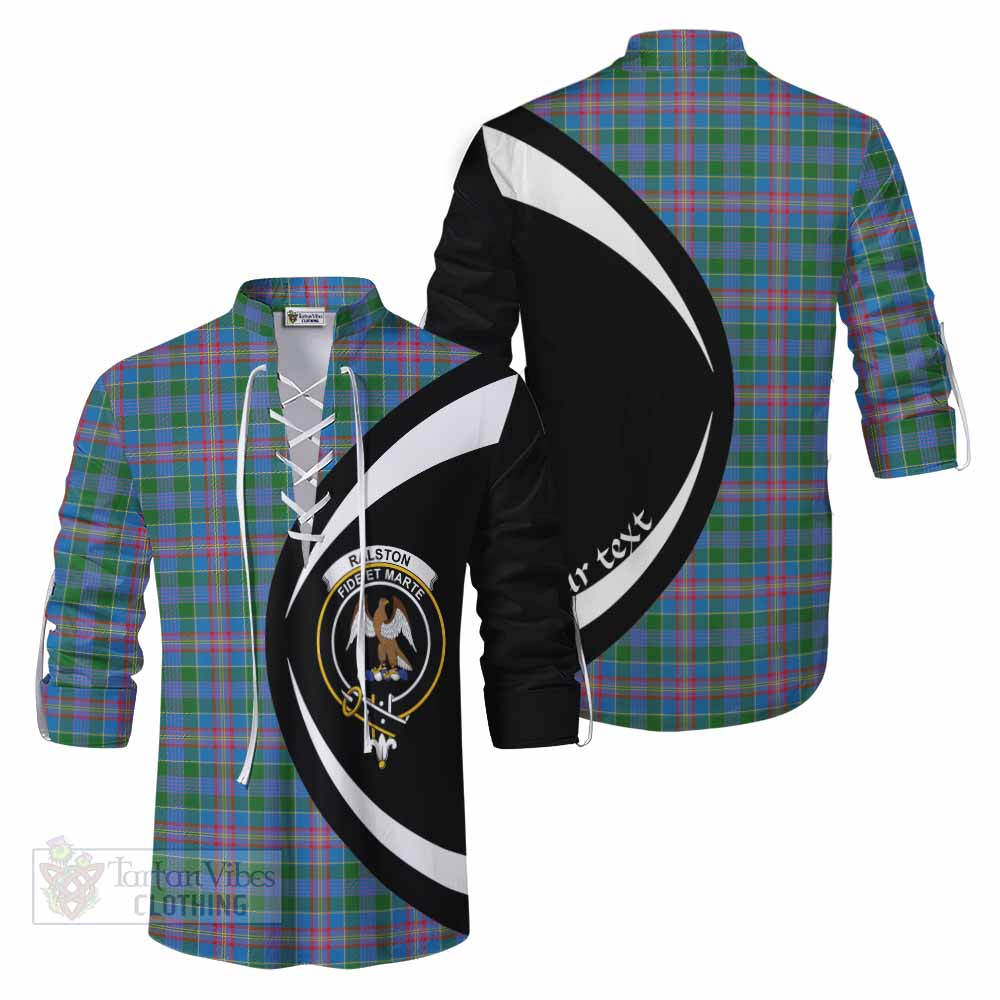 Tartan Vibes Clothing Ralston Tartan Ghillie Kilt Shirt with Family Crest Circle Style