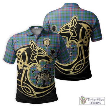 Ralston Tartan Polo Shirt with Family Crest Celtic Wolf Style
