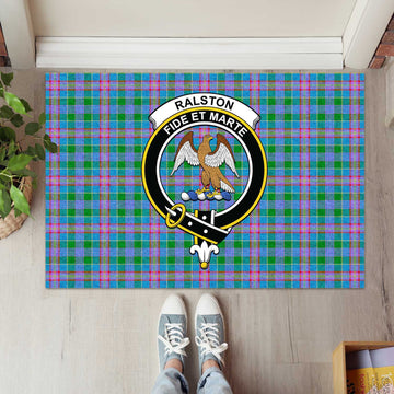 Ralston Tartan Rubber Doormat with Family Crest