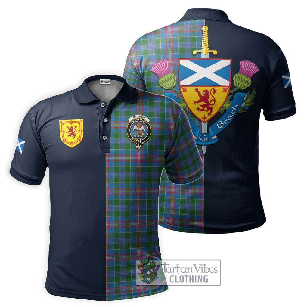 Tartan Vibes Clothing Ralston Tartan Polo Shirt with Scottish Lion Royal Arm Half Style