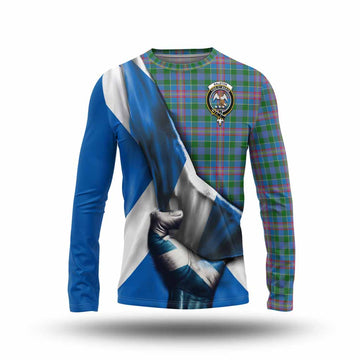 Tartan Vibes Clothing Ralston Tartan Long Sleeve T-Shirt with Family Crest Scotland Patriotic Style