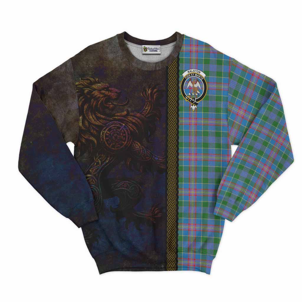 Ralston Tartan Family Crest Sweatshirt Alba Gu Brath Be Brave Lion Ancient Style Unisex - Tartan Vibes Clothing