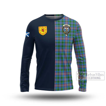 Tartan Vibes Clothing Ralston Tartan Long Sleeve T-Shirt with Scottish Lion Royal Arm Half Style