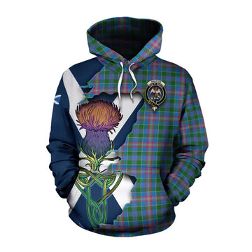Ralston Tartan Family Crest Cotton Hoodie Scottish Thistle Celtic Inspired
