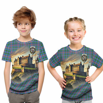 Ralston Tartan Family Crest Kid T-Shirt with Scottish Ancient Castle Style