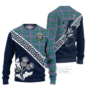 Ralston Tartan Ugly Sweater Featuring Thistle and Scotland Map