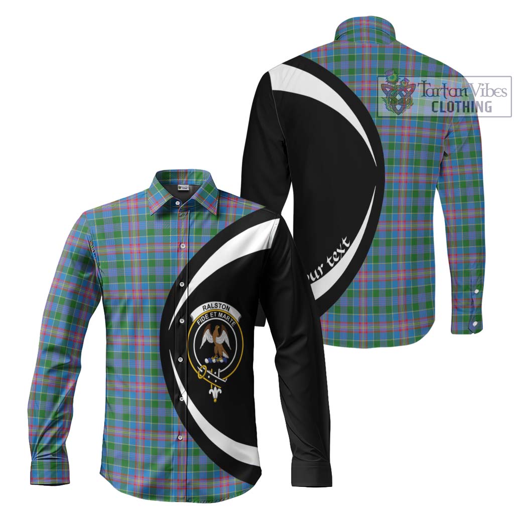 Ralston Tartan Long Sleeve Button Up with Family Crest Circle Style Men's Shirt S - Tartan Vibes Clothing
