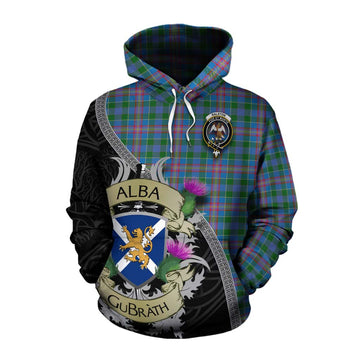 Ralston Tartan Family Crest Cotton Hoodie Lion Rampant Royal Thistle Shield Celtic Inspired