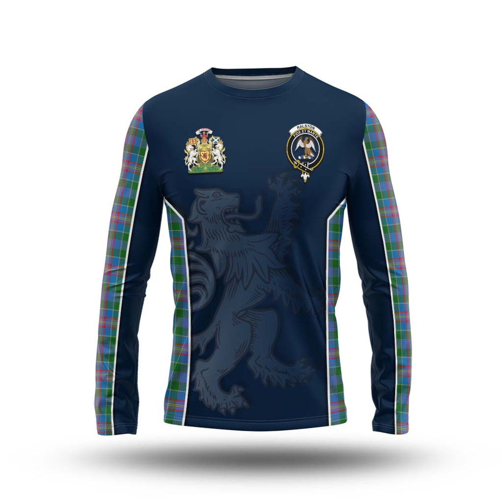 Ralston Tartan Long Sleeve T-Shirt with Family Crest and Lion Rampant Vibes Sport Style Unisex - Tartan Vibes Clothing