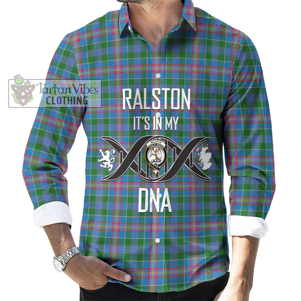 Ralston Tartan Long Sleeve Button Shirt with Family Crest DNA In Me Style Men's Shirt S - Tartanvibesclothing Shop