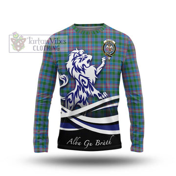 Ralston Tartan Long Sleeve T-Shirt with Alba Gu Brath Regal Lion Emblem Unisex - Tartanvibesclothing Shop