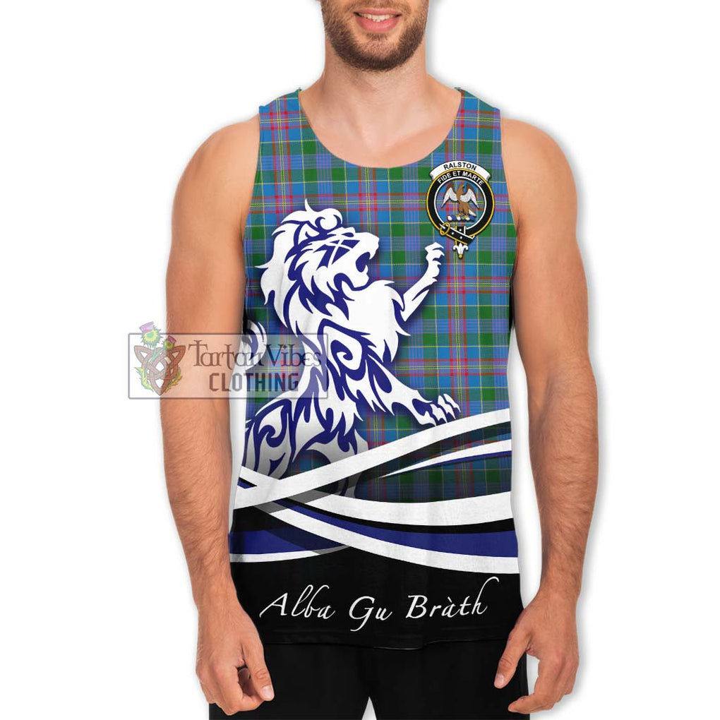 Ralston Tartan Men's Tank Top with Alba Gu Brath Regal Lion Emblem Men - Tartanvibesclothing Shop