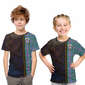 Ralston Tartan Family Crest Kid T-Shirt Alba Gu Brath Be Brave Lion Ancient Style