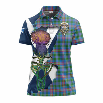 Ralston Tartan Family Crest Women's Polo Shirt Scottish Thistle Celtic Inspired
