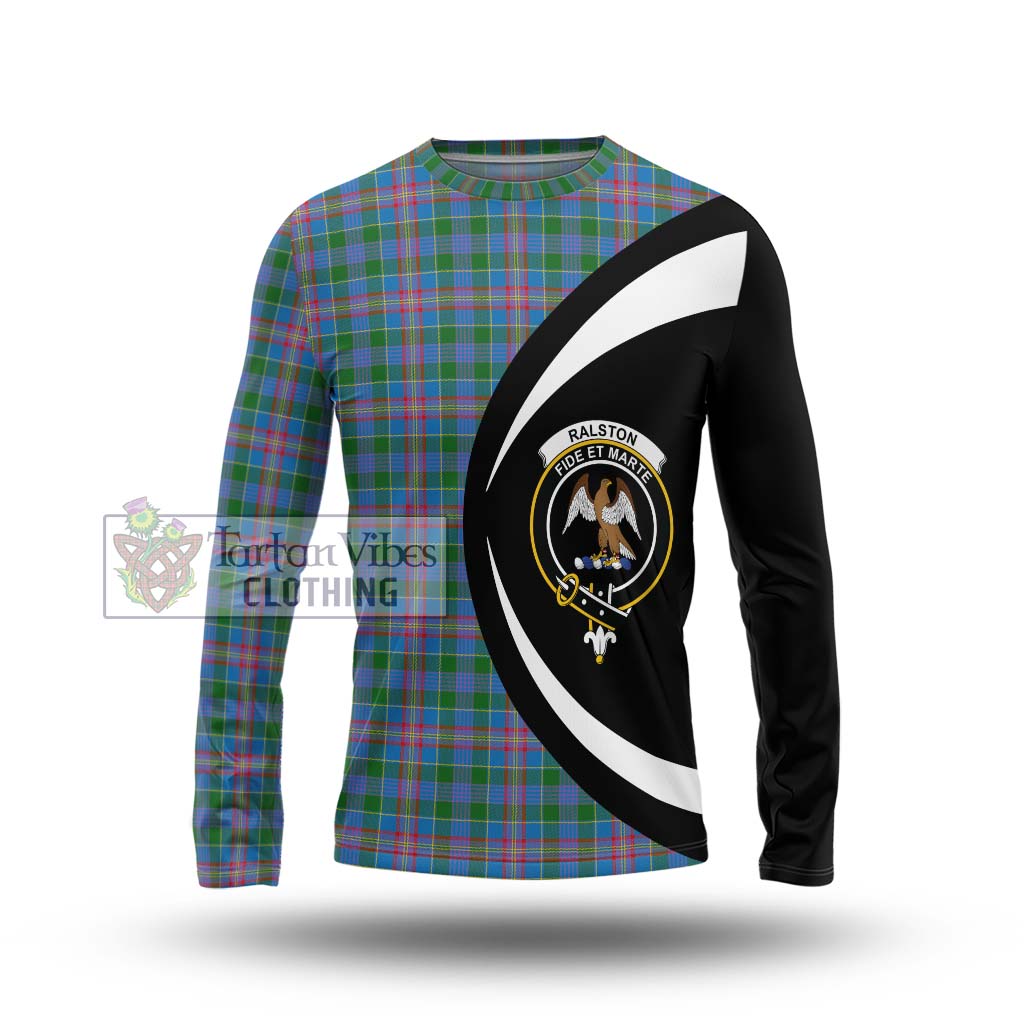 Ralston Tartan Long Sleeve T-Shirt with Family Crest Circle Style Unisex - Tartan Vibes Clothing