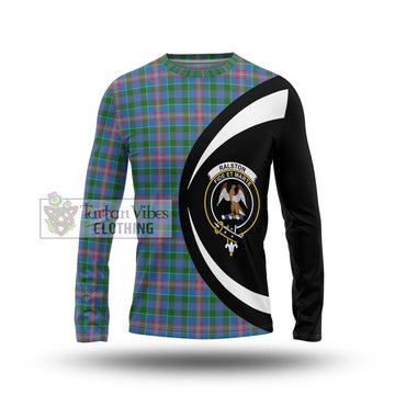 Ralston Tartan Long Sleeve T-Shirt with Family Crest Circle Style Unisex - Tartan Vibes Clothing