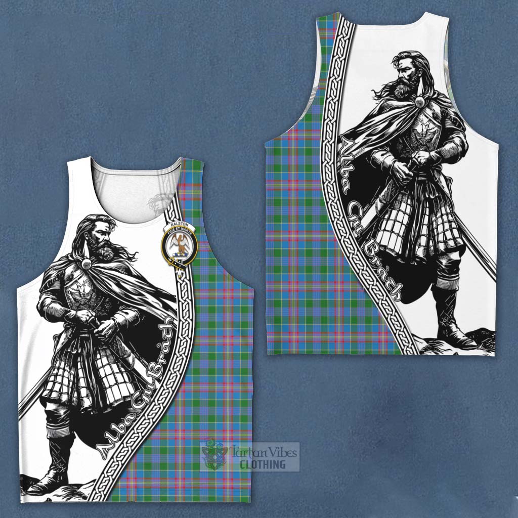 Tartan Vibes Clothing Ralston Tartan Clan Crest Men's Tank Top with Highlander Warrior Celtic Style