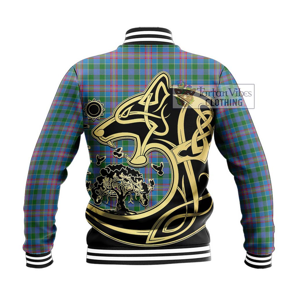 Ralston Tartan Baseball Jacket with Family Crest Celtic Wolf Style - Tartan Vibes Clothing