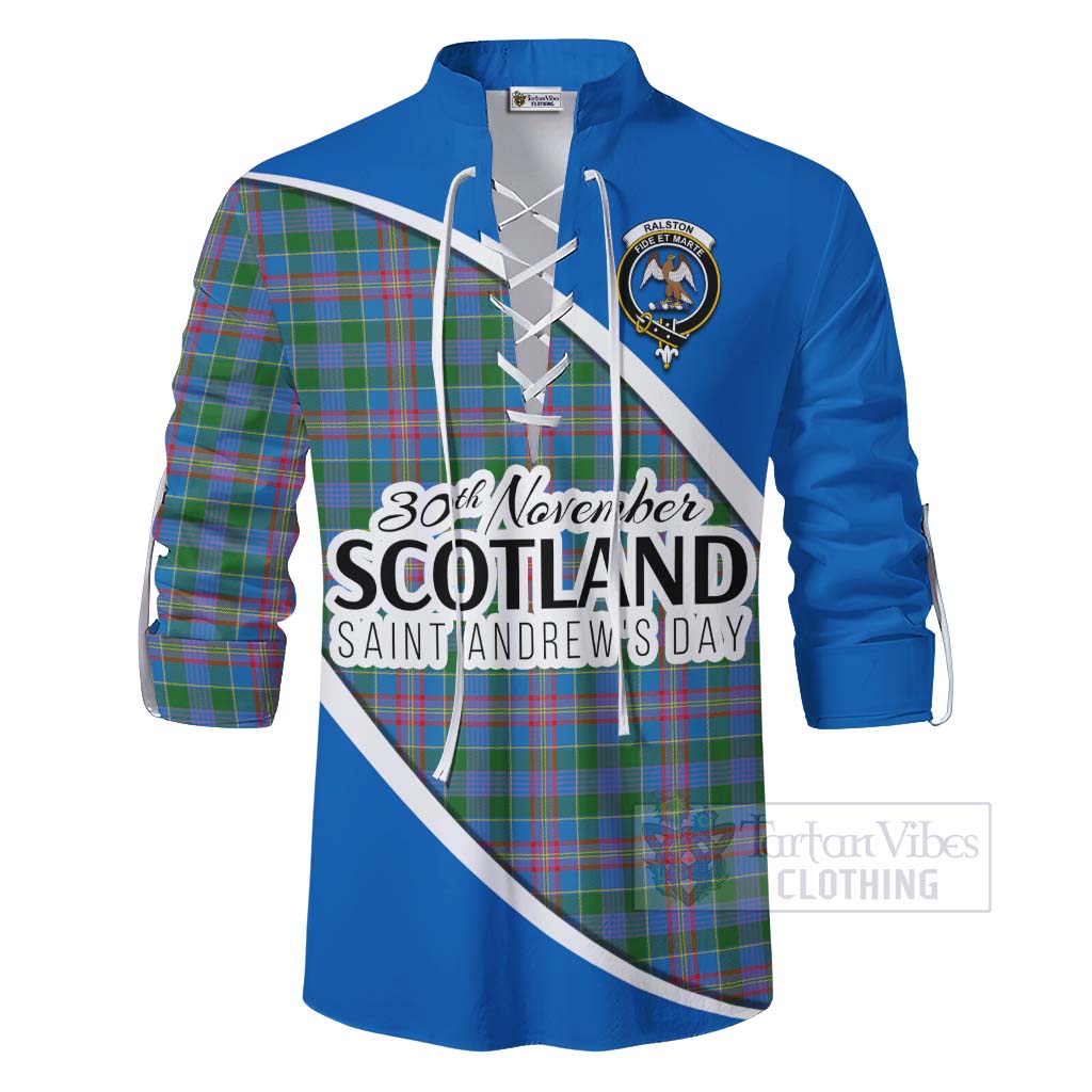 Tartan Vibes Clothing Ralston Family Crest Tartan Ghillie Kilt Shirt Celebrate Saint Andrew's Day in Style