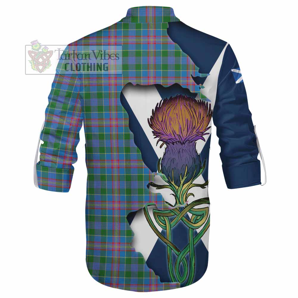 Tartan Vibes Clothing Ralston Tartan Family Crest Ghillie Kilt Shirt Scottish Thistle Celtic Inspired