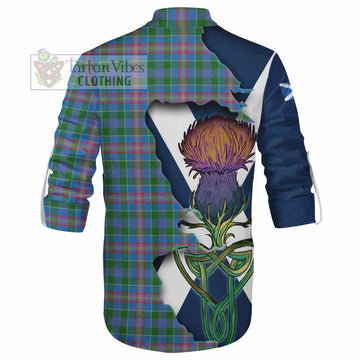 Tartan Vibes Clothing Ralston Tartan Family Crest Ghillie Kilt Shirt Scottish Thistle Celtic Inspired