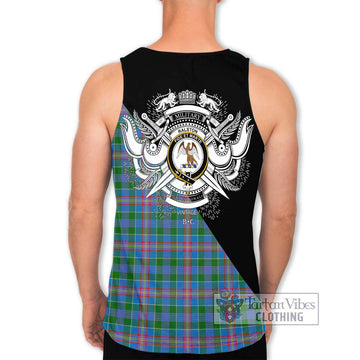 Ralston Tartan Men's Tank Top with Family Crest and Military Logo Style