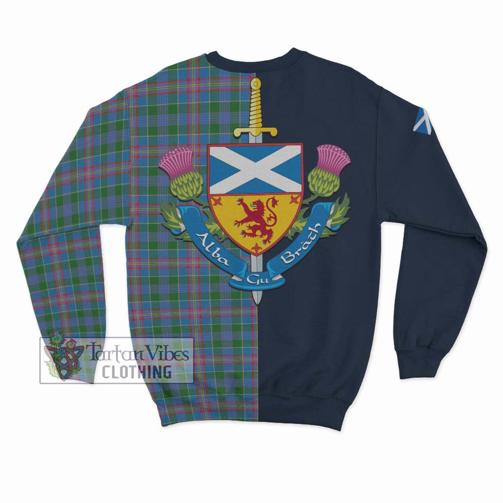 Tartan Vibes Clothing Ralston Tartan Sweatshirt with Scottish Lion Royal Arm Half Style