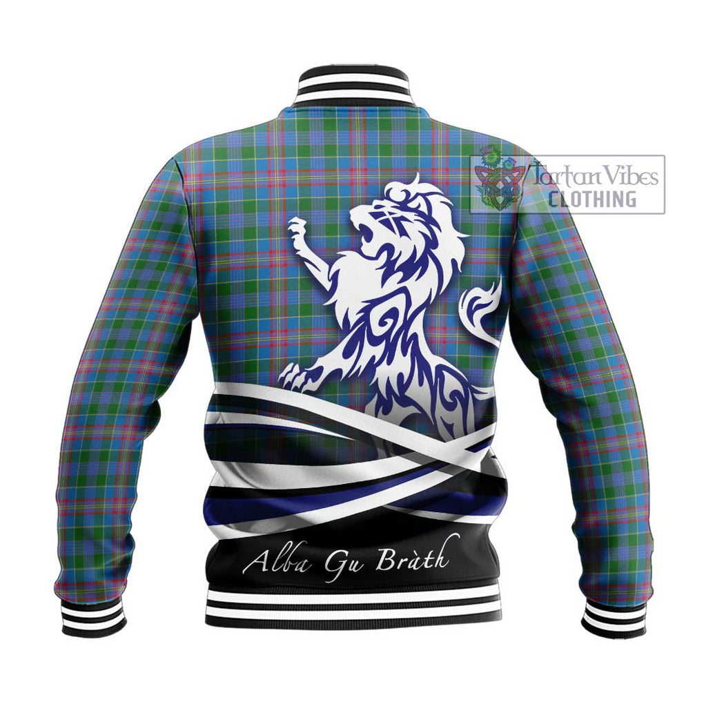 Ralston Tartan Baseball Jacket with Alba Gu Brath Regal Lion Emblem - Tartanvibesclothing Shop