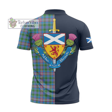 Tartan Vibes Clothing Ralston Tartan Zipper Polo Shirt with Scottish Lion Royal Arm Half Style