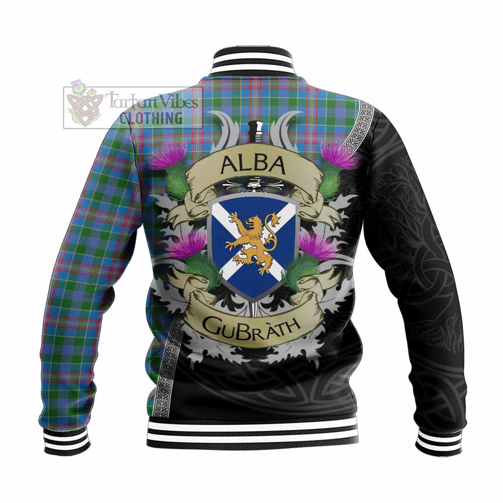 Tartan Vibes Clothing Ralston Tartan Family Crest Baseball Jacket Lion Rampant Royal Thistle Shield Celtic Inspired