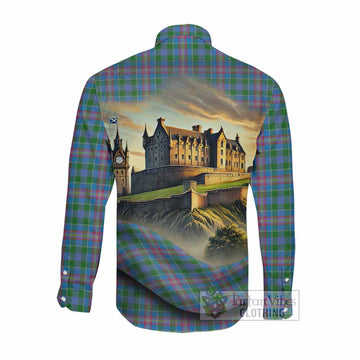 Ralston Tartan Family Crest Long Sleeve Button Shirt with Scottish Ancient Castle Style