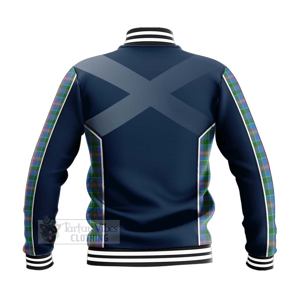 Tartan Vibes Clothing Ralston Tartan Baseball Jacket with Family Crest and Scottish Thistle Vibes Sport Style