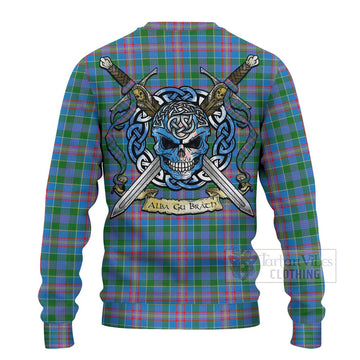 Ralston Tartan Ugly Sweater with Family Crest Celtic Skull Style
