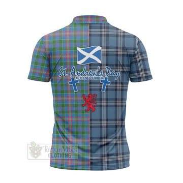 Tartan Vibes Clothing Ralston Tartan Zipper Polo Shirt Happy St. Andrew's Day Half Tartan Style