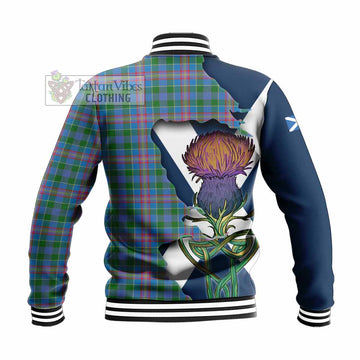 Ralston Tartan Family Crest Baseball Jacket Scottish Thistle Celtic Inspired