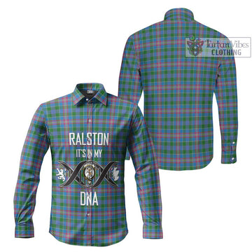 Ralston Tartan Long Sleeve Button Shirt with Family Crest DNA In Me Style Men's Shirt - Tartanvibesclothing Shop