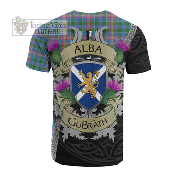 Tartan Vibes Clothing Ralston Tartan Family Crest Cotton T-shirt Lion Rampant Royal Thistle Shield Celtic Inspired