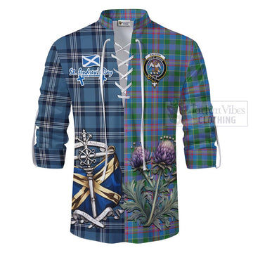Tartan Vibes Clothing Ralston Tartan Ghillie Kilt Shirt Happy St. Andrew's Day Half Tartan Style