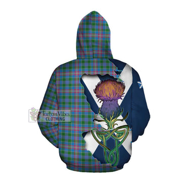 Ralston Tartan Family Crest Cotton Hoodie Scottish Thistle Celtic Inspired