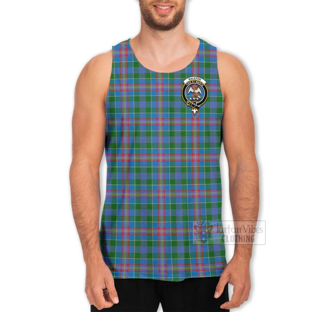 Tartan Vibes Clothing Ralston Tartan Men's Tank Top with Family Crest Celtic Skull Style