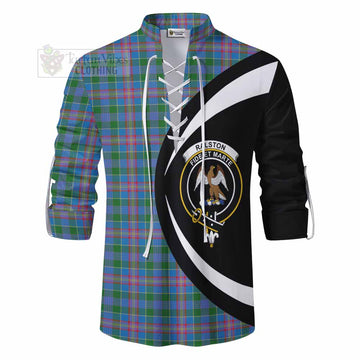 Tartan Vibes Clothing Ralston Tartan Ghillie Kilt Shirt with Family Crest Circle Style