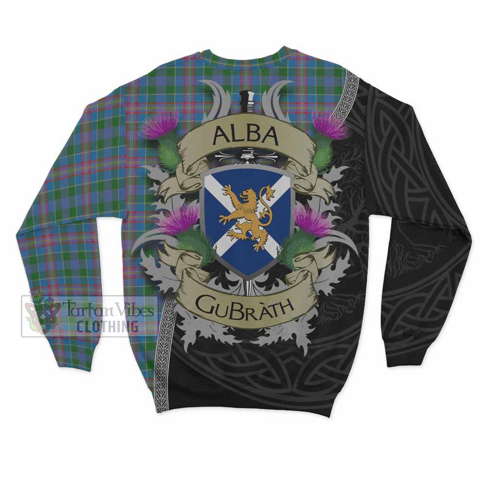 Tartan Vibes Clothing Ralston Tartan Family Crest Sweatshirt Lion Rampant Royal Thistle Shield Celtic Inspired