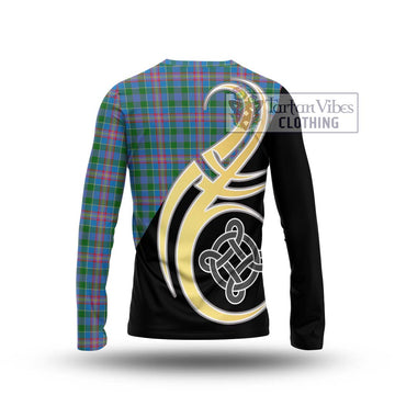 Ralston Tartan Long Sleeve T-Shirt with Family Crest and Celtic Symbol Style - Tartan Vibes Clothing