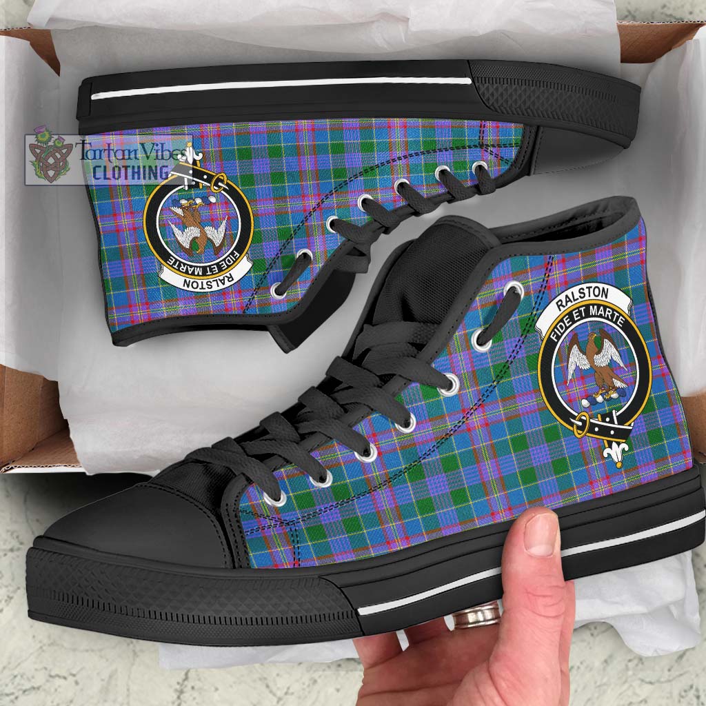 Tartan Vibes Clothing Ralston Tartan High Top Shoes with Family Crest