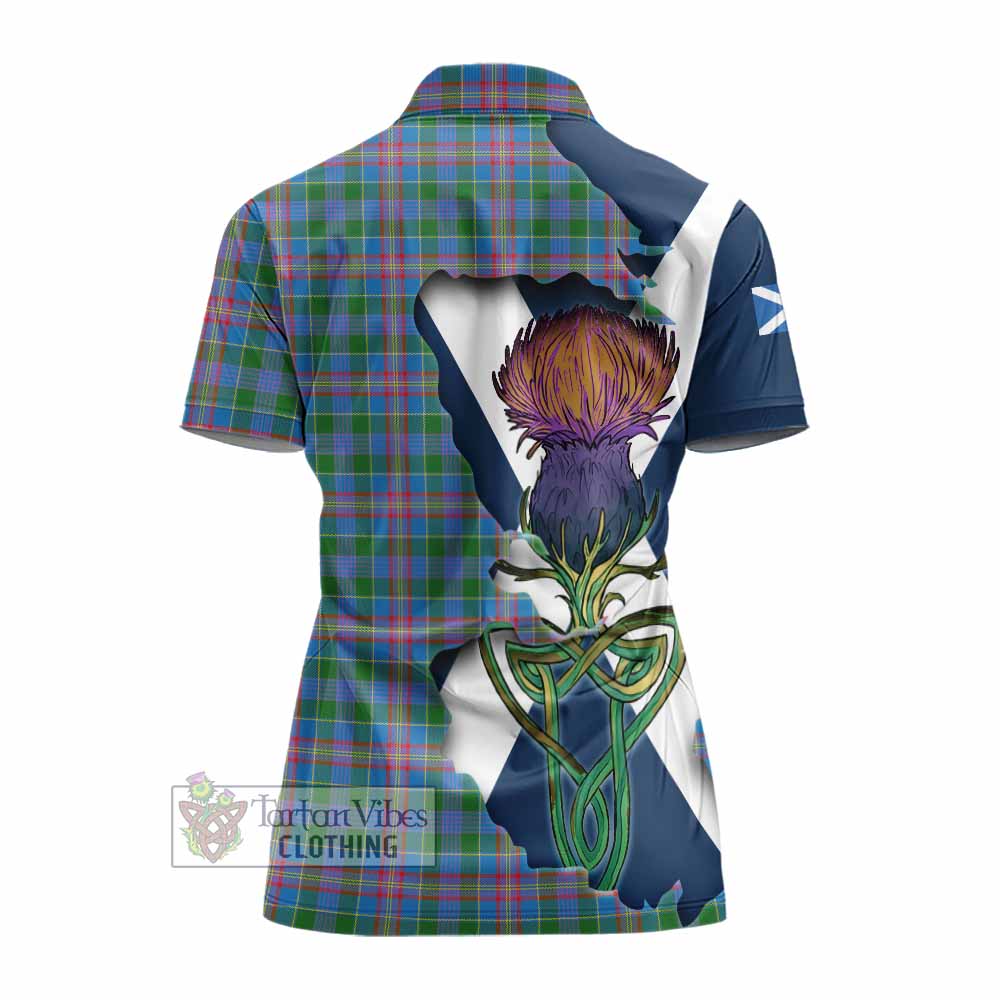 Tartan Vibes Clothing Ralston Tartan Family Crest Women's Polo Shirt Scottish Thistle Celtic Inspired