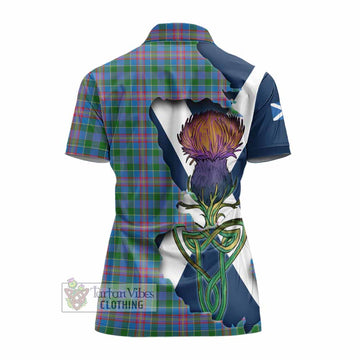 Ralston Tartan Family Crest Women's Polo Shirt Scottish Thistle Celtic Inspired