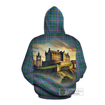 Ralston Tartan Family Crest Cotton Hoodie with Scottish Ancient Castle Style