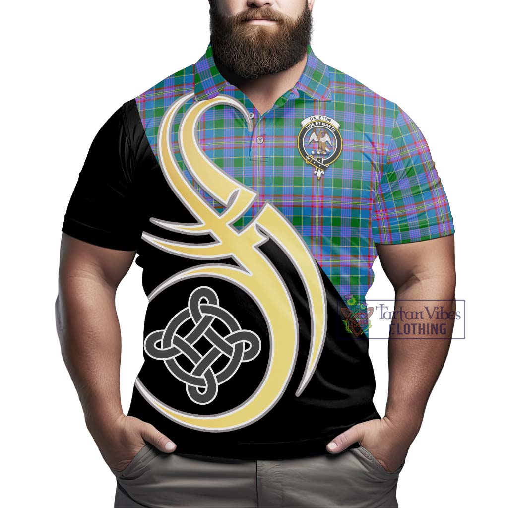 Ralston Tartan Polo Shirt with Family Crest and Celtic Symbol Style - Tartan Vibes Clothing