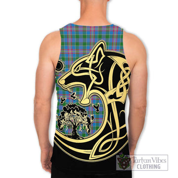 Ralston Tartan Men's Tank Top with Family Crest Celtic Wolf Style
