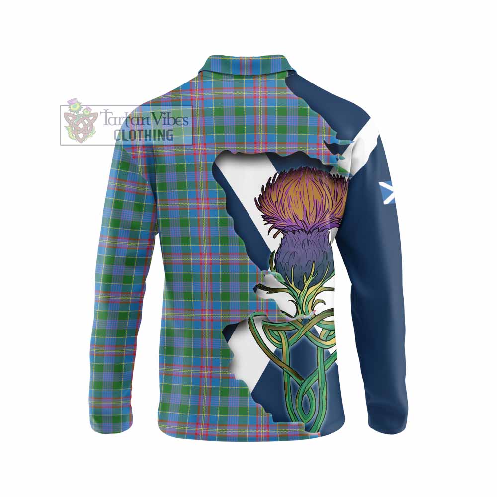 Tartan Vibes Clothing Ralston Tartan Family Crest Long Sleeve Polo Shirt Scottish Thistle Celtic Inspired